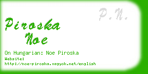 piroska noe business card